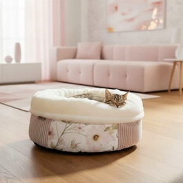 Пухнаста лежанка для котів та собак PRASKA PATCHWORK PASTEL GARDEN, 45 см, PREMIUM