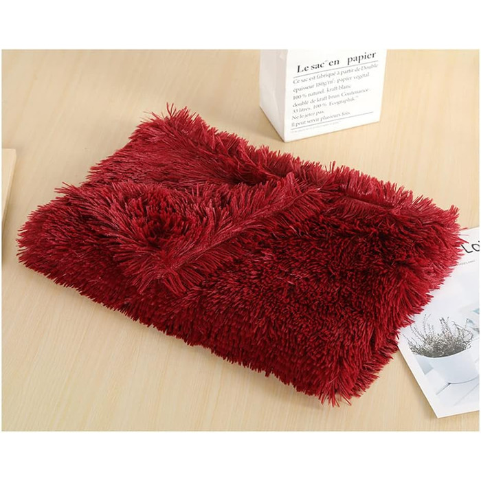 М'яка та зручна ковдра для котів та собак CuiGrün, 100х75 см, винно-червона