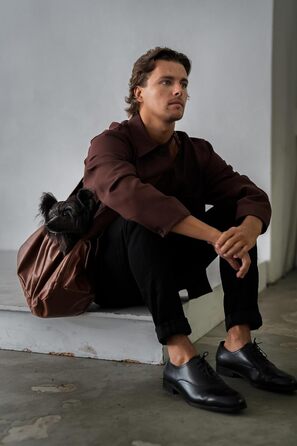 Сумочка для собак Noah & Paw до 10 кг, з регульованим ремінцем, м'яким хутром, подвійним замком безпеки, з веганської шкіри