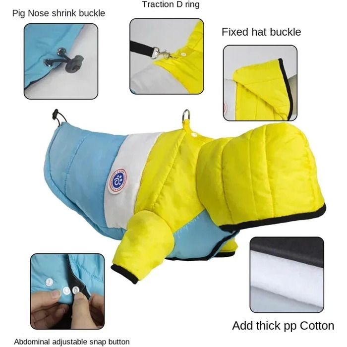 Зимова куртка для собак, бавовна, теплий одяг для домашніх тварин, курточка для цуценят та собак середніх та маленьких порід, котів, чихуахуа, бульдога, мальтійця (колір: помаранчевий, розмір: M)