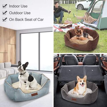 Кругле ліжко для котів та маленьких собак, зручне, з антиковзким покриттям Twill, коричневе, машинне прання