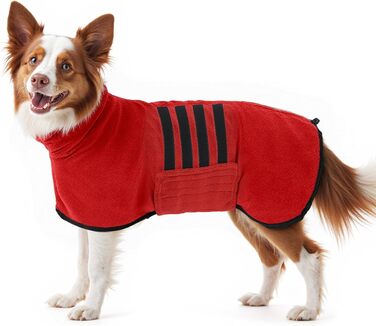 Рушник для собак з мікрофібри, рушник для собак середніх та великих порід, швидковисихаючий, рушник для собак з клямками (Dunkel XXL) (2XL, Червоний)