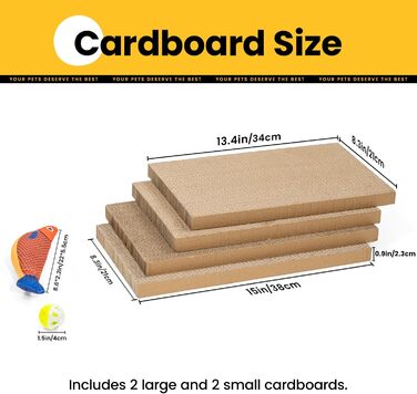 5-Piece Cat Scratch Box Set from Conlun: Large, Double-Sided Design, Interactive Openings, Durable Scratch Pad, Furniture Protector (White)