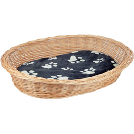 Корзина для собак Tigana з плетінням з лози, з подушкою, діаметр 60 см, натуральний колір
