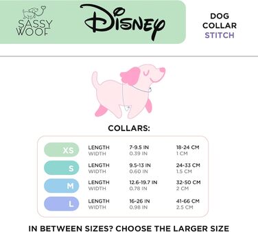 Офіційний нашийник Sassy Woof Disney Stitch для маленьких собак, регульований, міцний, зручний, стильний