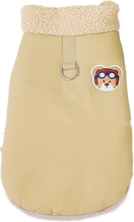 Зунеа Зимові куртки для собак, флісова підкладка, D-Ring, теплі, для холодної погоди, жилети, одяг для цуценят, хакі, 3XL