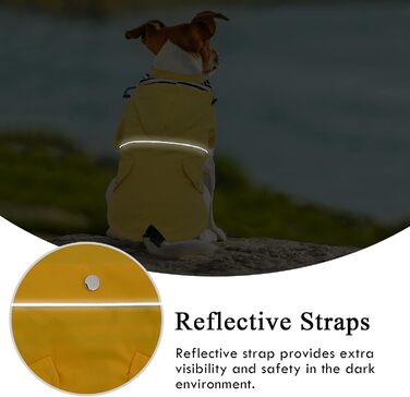 Жовтий дощовик для собак Pethiy Premium, водонепроникний, з капюшоном та кишенями, розмір L