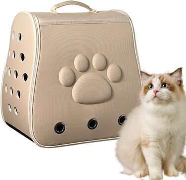 Транспортер для кошенят та цуценят - переноска для котів та собак, кавовий (хакі)