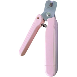 Електричний триммер для обрізки кігтів домашніх тварин 2-в-1 з LED-підсвічуванням, захисним насадком та ергономічним дизайном для собак та котів (рожевий)