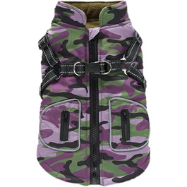 Зимова куртка для собак – 28 x 25 x 3 см, світловідбиваючий зимовий одяг для собак | Жилет з інтегрованим шлейкою, одяг для домашніх тварин зі світловідбиваючими смугами для маленьких, середніх та великих собак XLL