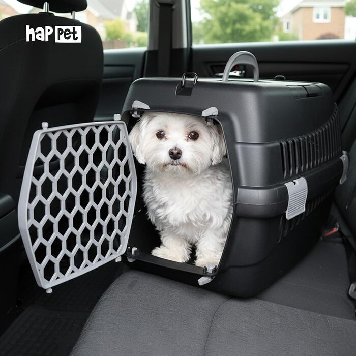 Транспортна переноска для котів та собак TEDDY Grau – міцна, добре провітрювана, 56x37x37 см