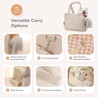 Сумка-переноска для собак та котів, м'яка, складна, для маленьких та середніх котів, цуценят до 6,8 кг, дихаюча, бежева