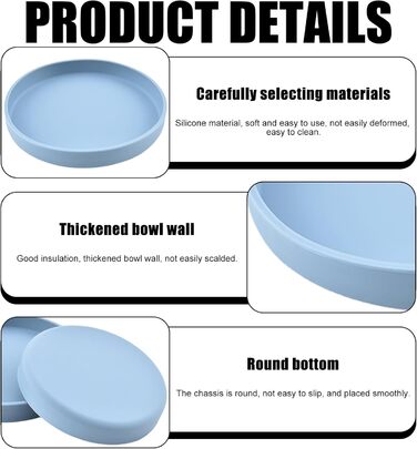 Набір з 4 миски для котів, 18 см, силікон, для сухого та вологого корму (темно-зелений, світло-рожевий, скандинавський блакитний)