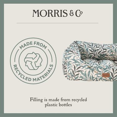 Клітка-ліжко для собак Rosewood x Morris & Co. велика, з принтом William Morris, з неслизьким дном, миється