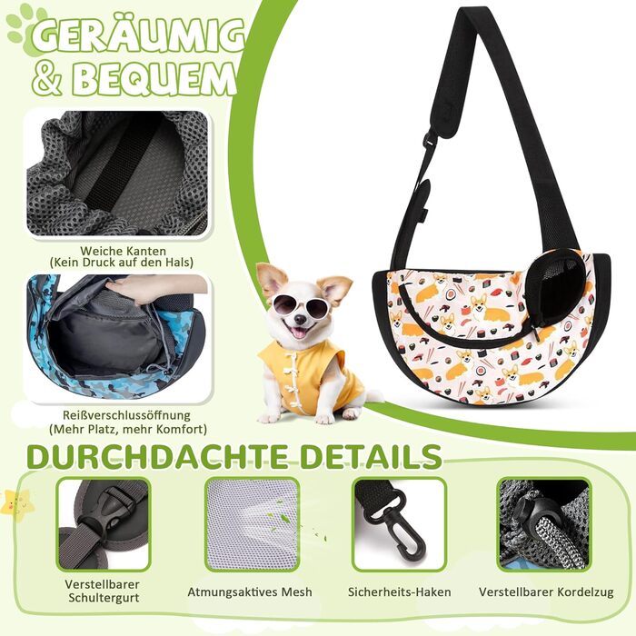 Сумка-переноска для собак та котів ALLOPET, бежева, для маленьких порід, для активного відпочинку та кемпінгу