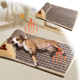 Ортопедична подушка для собак малого та середнього розміру - миється, не слизька з високим бортиком - знімний чохол, лежанка для собак, товста та тепла підстилка для тварин (сіра)