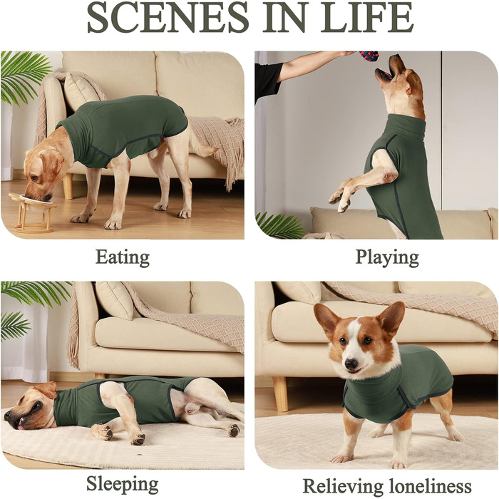 Флісовий пуловер для собак, теплий та легкий, піжама, верхній одяг для осені та зими, для цуценят та собак різних розмірів (зелений, XS)