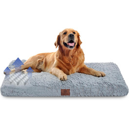 Ортопедичний килимок для собак American Kennel Club з memory foam, з комірчастою структурою, знімний чохол, неслизька підкладка, для полегшення болю в суглобах, дихаючий, довговічний, 42 x 27, сірий, 106,7 x 68,6 см