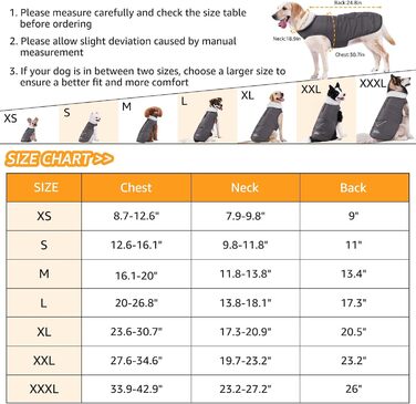 iBuddy Тепла зимова куртка для собак, водонепроникна, вітронепроникна, з флісовою жилеткою, для великих собак, дівчаток та хлопчиків (Сірий, X-Large)