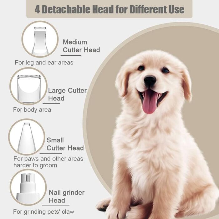 Мультитрим Про - 4-в-1 триммер для собак Dr Pfoten: стрижка лап, вух, обличчя. З насічкою для обрізки кігтів.