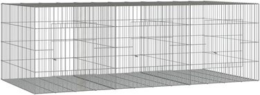 Клітка для кролів vidaXL, 3 секції, 163x79x54 см, оцинкована сталь, вольєр для домашніх тварин