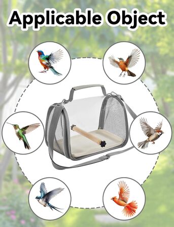 Транспортний ящик для птахів Gxdamxz з піддоном та дерев'яною перегородкою, клітка для хвилястих папужок/інших птахів/дрібних тварин, 27x20x20 см