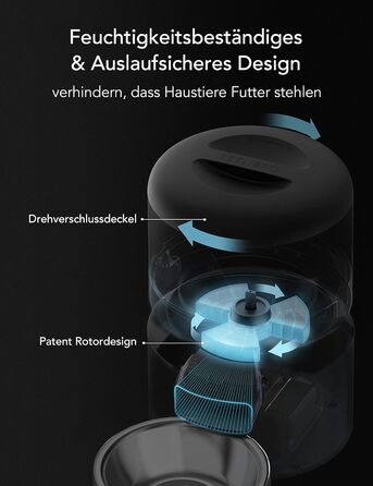 Автомат годування котів PETLIBRO для вологого корму з мискою з нержавіючої сталі, з напівпровідниковим охолодженням, Wi-Fi управління через додаток, 3 дні свіжості, годівниця для вологого корму (темно-сірий)