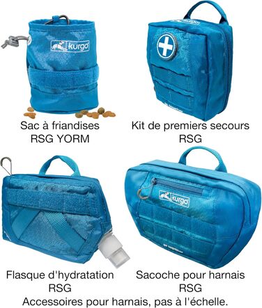 Шлейка для собак Kurgo RSG, тренувальна жилетка з ручкою, світловідбиваюча, сумісна з MOLLE, XL, блакитна
