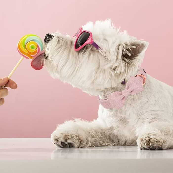 Нашийник для собак Aring PET на Різдво, бавовняний нашийник з бантиком, милий нашийник для собак, подарунок з металевою застібкою для великих собак (M, Рожевий)