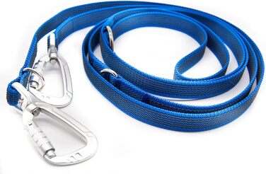 Повідок для собак Twinkys Dog Style, трирівнево регульований, прогумований, 20 мм, 3 м, з карабіном безпеки, синій