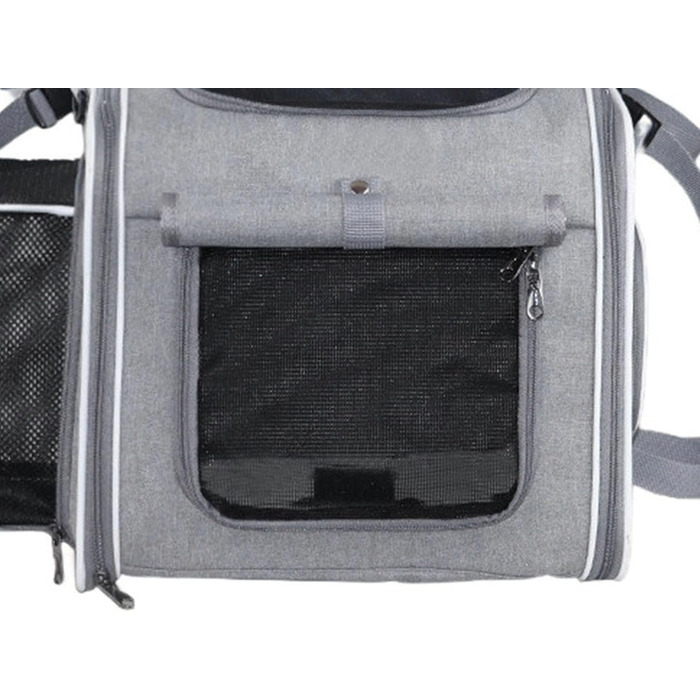 BAOFUYA: Рюкзак-переноска для собак і котів, розширюваний, з вентиляцією, для маленьких і середніх тварин (Blue/Grey)