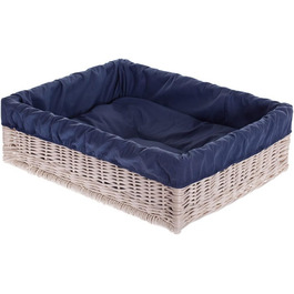 Корзина для собак та котів з ротангу, ліжко для тварин, 60x50x18 см (Бежевий)