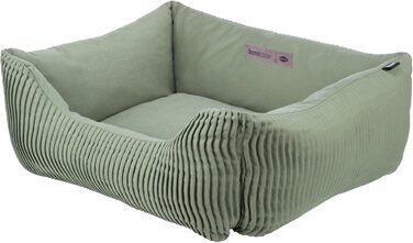 ТRIXIE Лежанка для собак Marley, 80 x 60 см, салатовий колір – зручна лежанка для середніх собак, м'який бавовняний чохол, можна прати – 37691 Salbei L 80 x 60 x 23 см