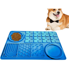 Килимок для повільного годування собак, антистрес, блакитний