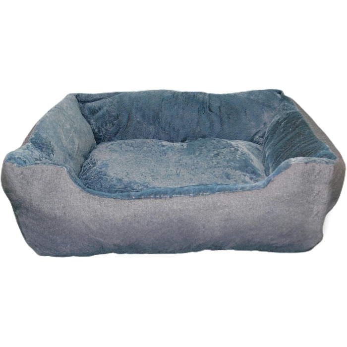 DEFACTO Лежанка для собак, м'яке ліжко для тварин з ліноподібним покриттям, корзина для собак, підняті бортики, неслизьке дно (СІРИЙ, 90 x 75 x 25 см)