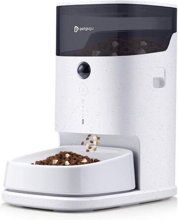Автоматичний годівниця для котів PETGUGU з таймером та керуванням через APP, керамічний набір для котів та собак, для кількох тварин (PF2)