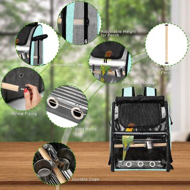 Переносна сумка-переноска для птахів Suertree з нержавіючою сталлю, зелена