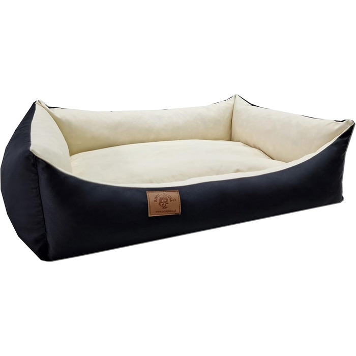 Крісло-ліжко для собак та котів Odol-Plu, 90 x 60 см, водонепроникне, чорно-бежеве