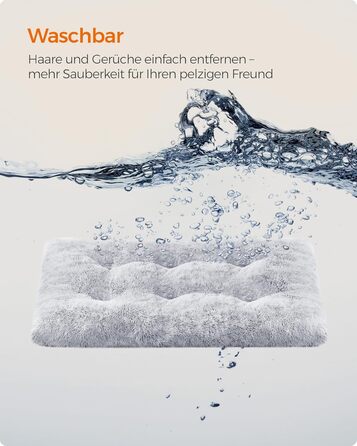 Ліжко для собак Feandrea, м'яка подушка, пухнасте покриття, 110 x 73 см, м'яка підкладка, можна прати, багатофункціональне, Ombré-Сірий PGW203G01 L 110 x B 73 x H 10 см
