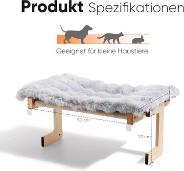 Котяча гамак FUKUMARU для вікна та підлоги, міцна конструкція, легко збирається (Сірий з м'яким подушкою)