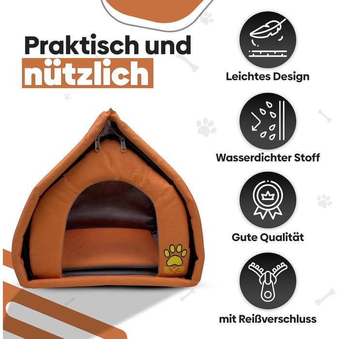 Кішка або собака: Охолоджувана будка EVE Textile 45x45x45 см (Помаранчевий)