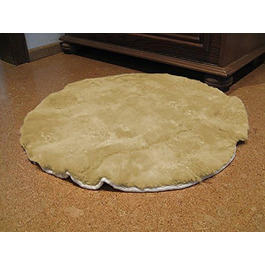 Килимок для котів та собак з натуральної овечої вовни Reissner Lammfelle Engel, діаметр 57 см, Gobi