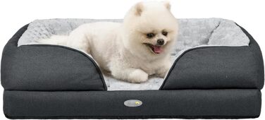 Лягу для собак PawHut - заспокійливе ліжко для домашніх тварин, матрац для маленьких собак, антрацит, 70 x 50 x 18 см