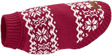 Пуловер для собак Hunter BIRKA, теплий в'язаний пуловер з м'якого жакардового полотна, з коміром-горловиною та норвезьким візерунком, можна прати в пральній машині при 30°C, червоний, розмір 55