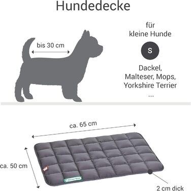 М'яка лежанка для собак Doctor Bark, розмір S (65x50 см), сіра, для маленьких собак/цуценят, міцна, для дому та вулиці, можна прати до 95°C