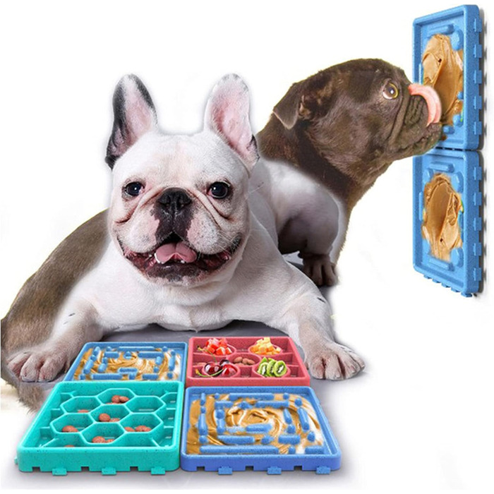 Набір мисок для собак 4 в 1 з уповільненням годування, інтерактивна миска для собак та котів, з присосками (4 шт.)