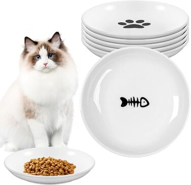 Набір мисок для котів з кераміки (6 шт.) - миски для корму та води, керамічні миски для котів