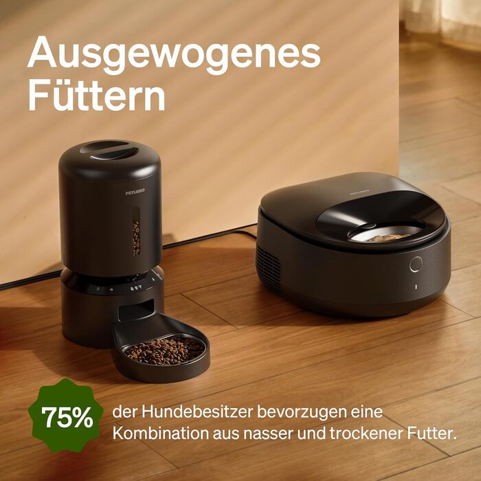Автомат годування котів PETLIBRO для вологого корму з мискою з нержавіючої сталі, з напівпровідниковим охолодженням, Wi-Fi управління через додаток, 3 дні свіжості, чорний