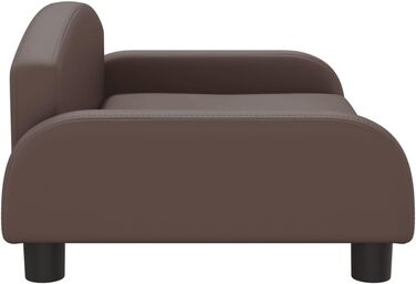 Ліжко для собак та котів з екошкіри, 70x45x30 см, коричневе - зручне, водонепроникне та довговічне