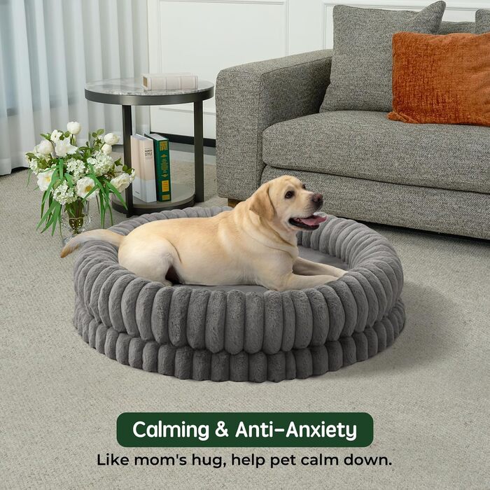 Кругле ортопедичне ліжко для собак BALANCE, сірого кольору, для маленьких собак, кошенят та цуценят, з неслизьким дном